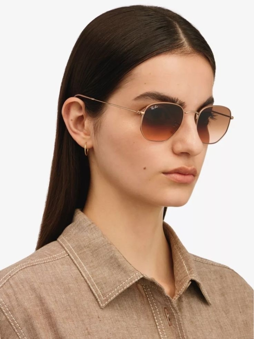LIKE NEW Ray-Ban Hexagonal Gradient Brown Lens RB3548N Sunglasses Men And Women